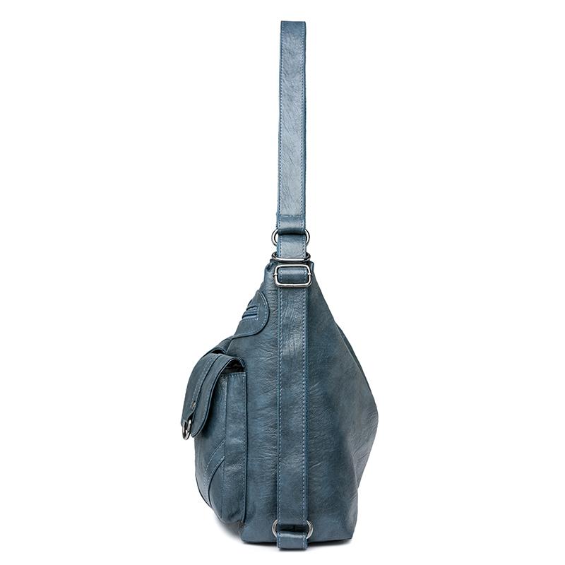 Damen Tasche Vintage Umhängetasche Große Kapazität Multi-Pocket PU Weiches Leder