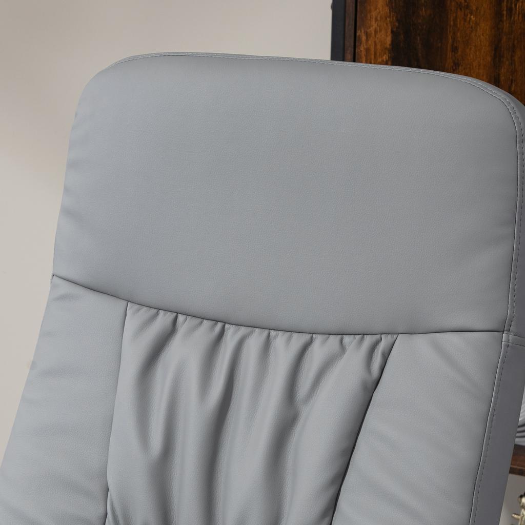 2-teiliges Sesselset Sessel mit Hocker Liegesessel mit Hocker, Höhenverstellbar, Verstellbare Rückenlehne, Hellgrau