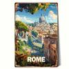 Vintage Metal Sign Rome Italy 20x30cm Wall Decor Retro Bar Cafe