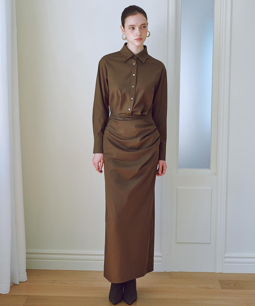 Julie And Kara 25Fw Collar127 Gbtn Luce Dress Brown