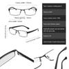 Men'S Square Alloy Anti Blue Light Reading Spring Hinge Glasses Metal Male Blue Ray Blocking Hyperopia Eyeglasses