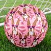 1pc Pink Heart Glasses Dog Theme Soccer Ball Football, Size 5, Lightweight PVC, Outdoor Training Soccer Ball,Gift j61432