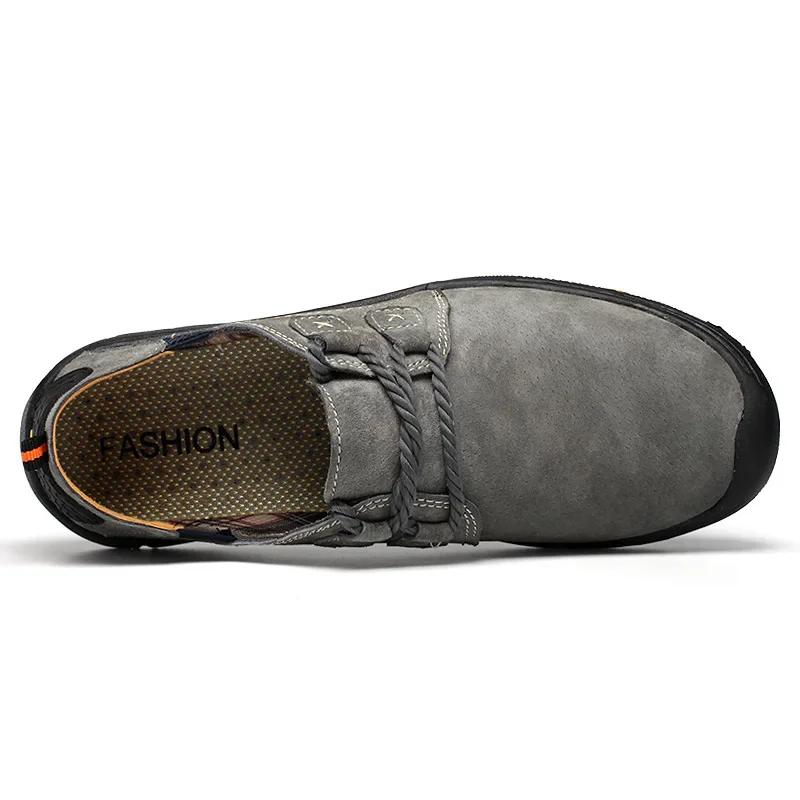 Pánské zimní mokasíny vepřové semišové kožené boty pro volný čas Lehké tenisky muži outdoor pohodlné teplé turistické boty Zapatillas Hombre