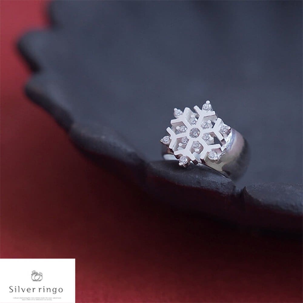 Silver 925 snowflake-shaped ear cuff, Petite Snow Crystal EC