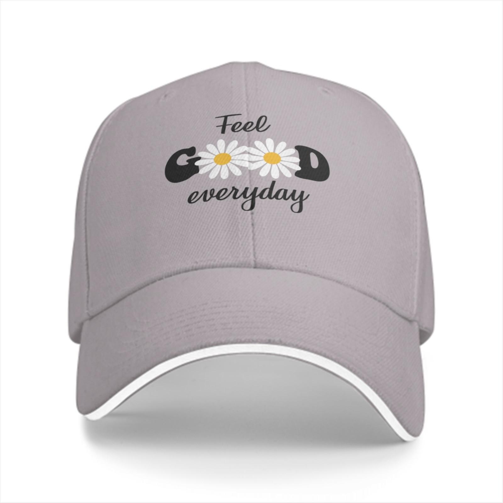 Feel Good Everyday Daisy Print Baseball Cap Casual Adjustable Polyester Adult Hat One Size