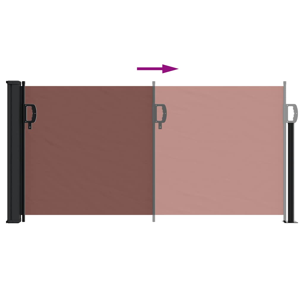 Retractable Side Awning Brown 100 X 300 Cm
