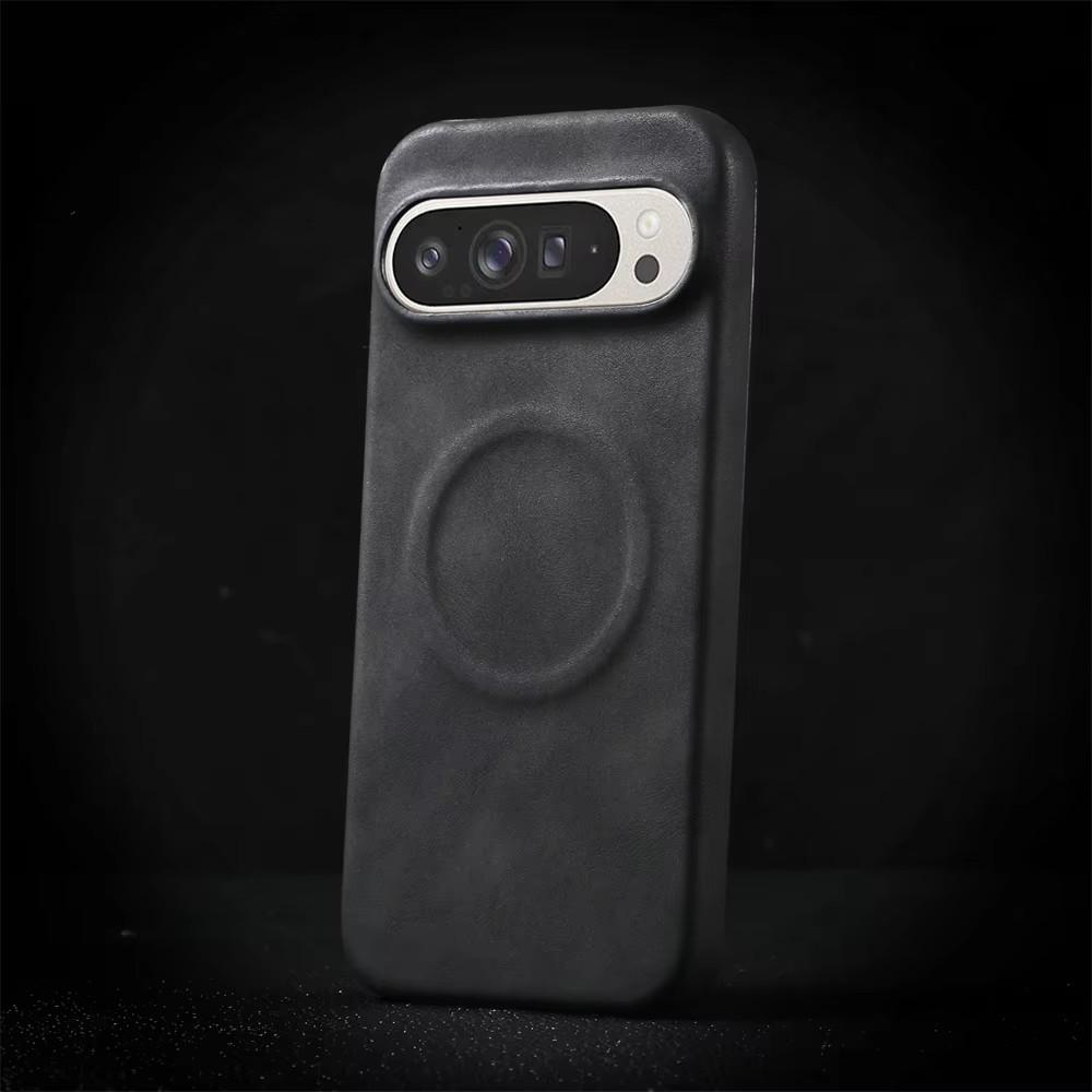 Magnetische Telefoonhoes van Schapenleer Voor Google Pixel 10 9 8 Pro XL 8A 9 Pro Schokbestendige Zakelijke Mat Harde Solide Cover