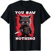 You Saw Nothing, Funny Black Cat, Funny Anime Cat Ninja T-Shirt Khan Mens Womens Tank Top Sweatshirt Hoodie 799
