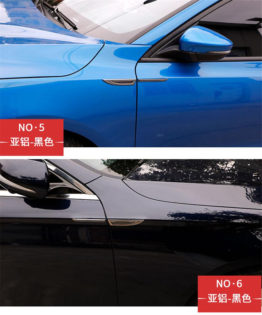 Universal Pair aluminium alloy + Real Carbon Fiber Car Side Body Fender Trims De