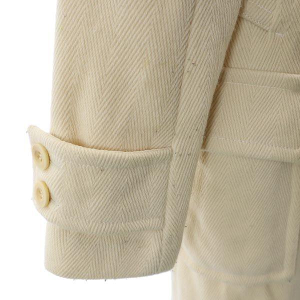 sacai luck Made in Japan Wool Blend Duffel coat 1 Ivory Real fur hood Women Used