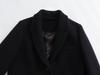 2024 European & American Women's Turn-Down Collar Long-Sleeve Button-Embellished Medium-Length Coat