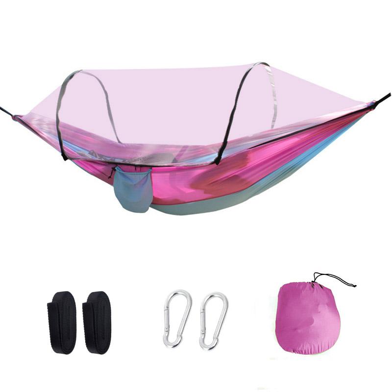 Camping-Hängematte mit Moskitonetz, leichte Hängematten zum Aufhängen, Baumgurte, Schaukel-Hängemattenbett für Outdoor-Rucksackreisen, Hinterhof