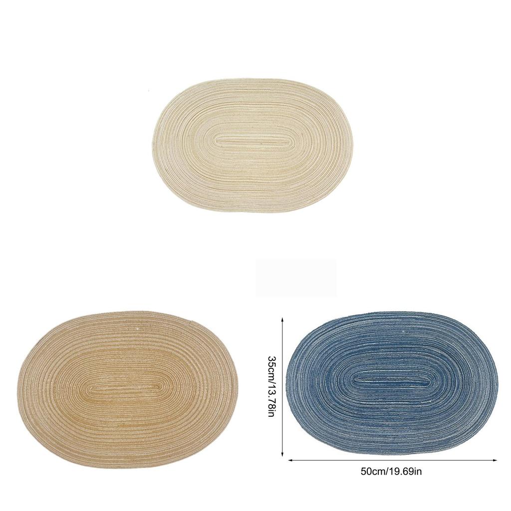 Modern Minimalist Cotton Elliptical Placemat With Insulation For Home Dining And Decor