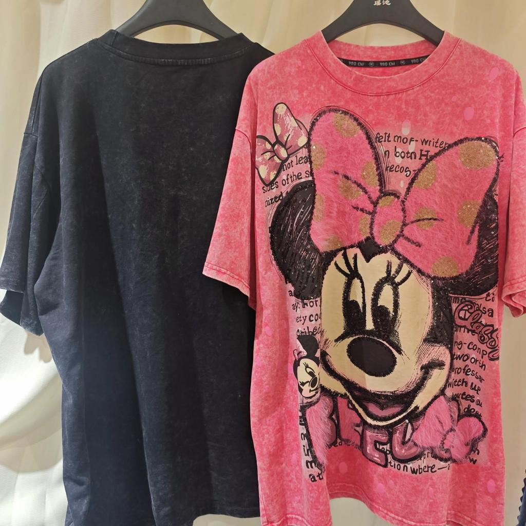 2026 Spring/Summer Plus Size Cartoon Embroidery Loose Tee for Women