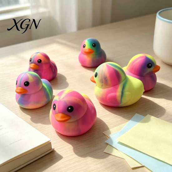 Gradient Duck Stress Relievers Rainbow Relief Toy, Slow Rise Colorful Squeeze Toy Soft Sensory Fidget Desk