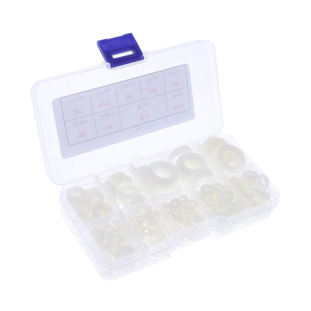 780Pcs White Nylon Washers Round Flat Washers Assortment Kit Plastic Washers Spacers  Machinery