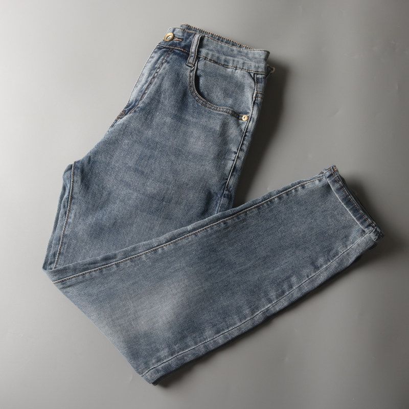 Foreign Trade Factory Leftover Stock Spring and Autumn Korean Jeans Blue(Small size 1 S2307) 32