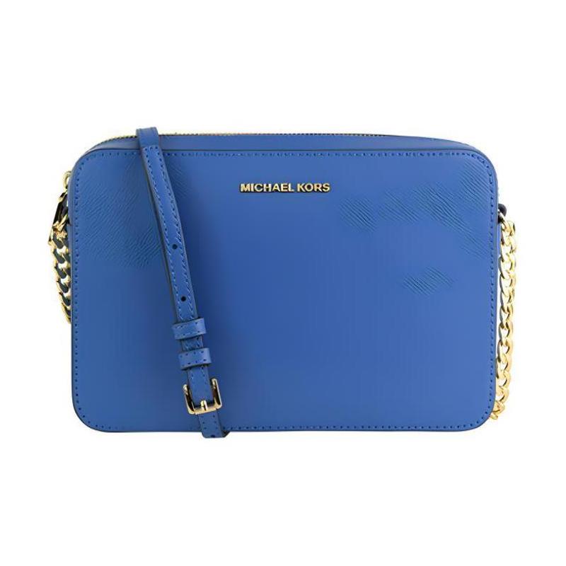MICHAEL KORS Letter Logo Logo Zipper Closure Leather Shoulder Crossbody Bag Women s Blue синий