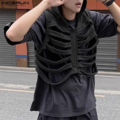 Men Cool Style Sleeveless Hollow Out Cosplay Pullover Waistcoats