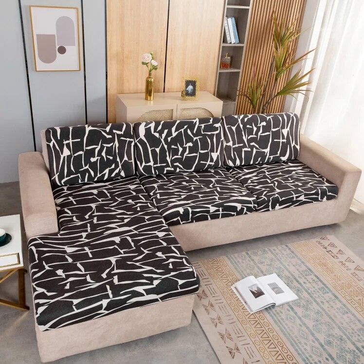 Housse de protection de meubles à imprimé géométrique, housse de canapé d'angle, housse de siège de canapé extensible, élastique, protection pour animaux de compagnie
