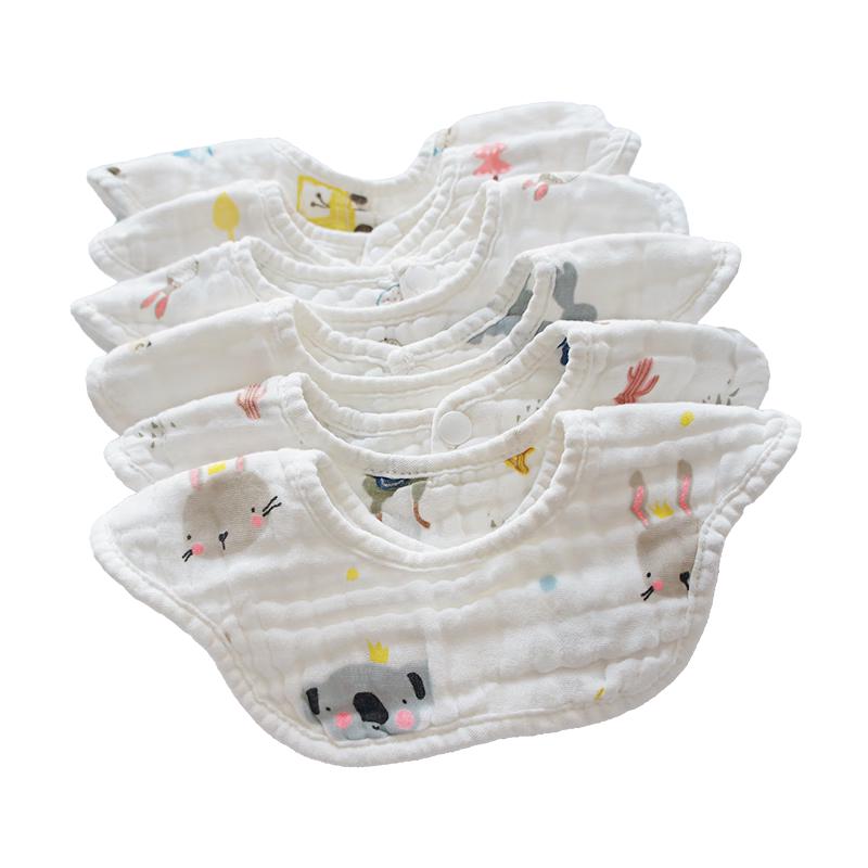 Babybox Pure Cotton 6-Layer Gauze Baby Bibs (6-Pack)