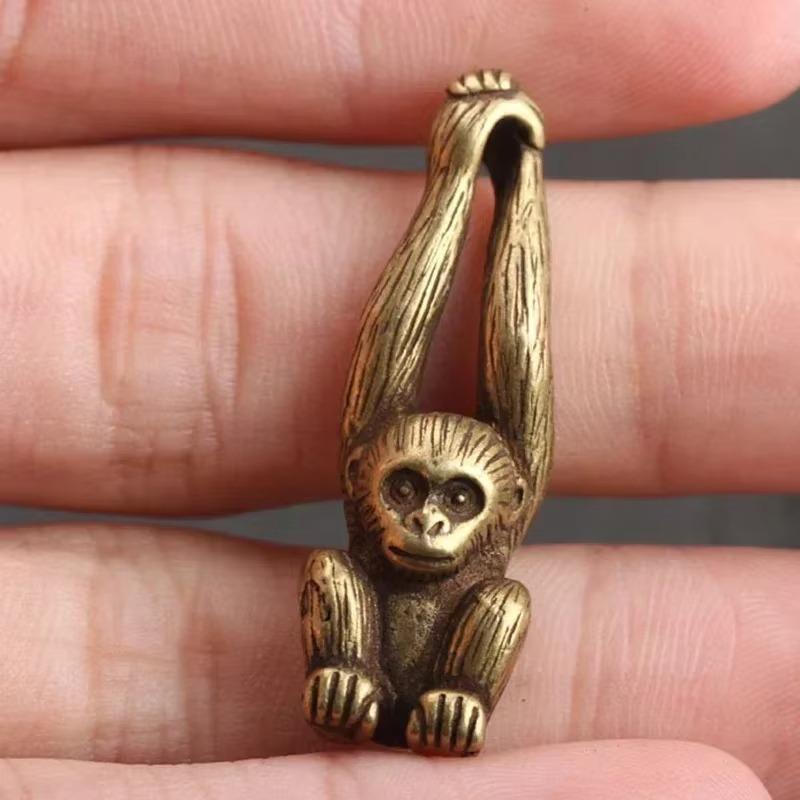 Brass Monkey Figurine Animal Statue Ornament Home Office Desk Decor Brass Monkey Figurine Animal Statue Ornament Miniatures
