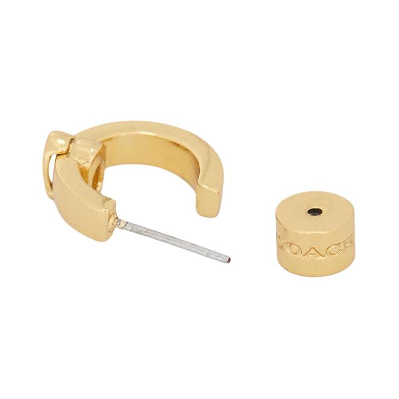 COACH Fashionable simple design brass earrings women's gold