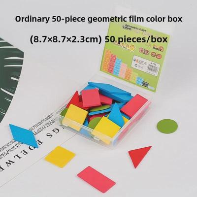 Kiste mit 50 Lernwerkzeugen für geometrische Formen für Kinder - DIY Intelligente Mathe-Puzzles und Lehrmittel