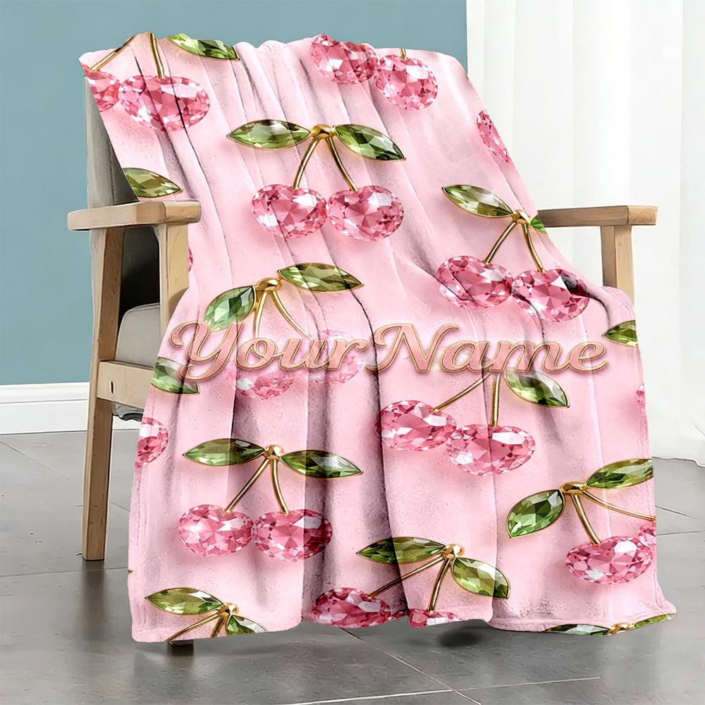 Rose Customize Your Name Blanket Cozy Personalized Blanket Soft Warm Cozy Versatile for Home Decor Nap Chair Bed Ideal for All Seasons