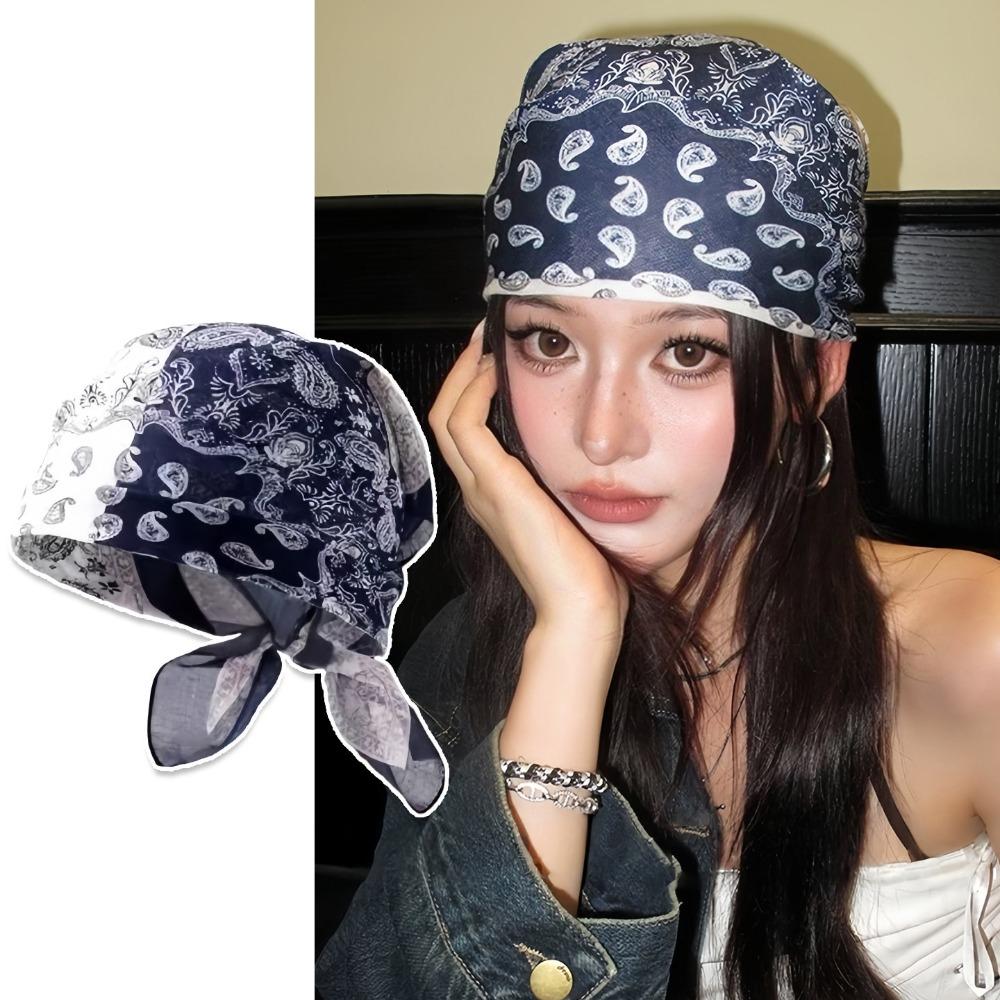 Y2K Small Square Scarf Geometric Shape Leopard Print Silk Scarf Elegant Satin Hijab Beach