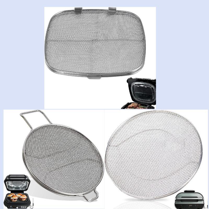 Wielorazowa osłona przeciwbryzgowa ze stali nierdzewnej do frytkownicy beztłuszczowej, do Foodi Smart Xl Pro 7-w-1 Grill wewnętrzny Ag300/Ig601/Ig651