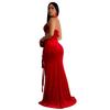 Women's Halter Backless Sexy Slit Long Dress - European and American Fashion