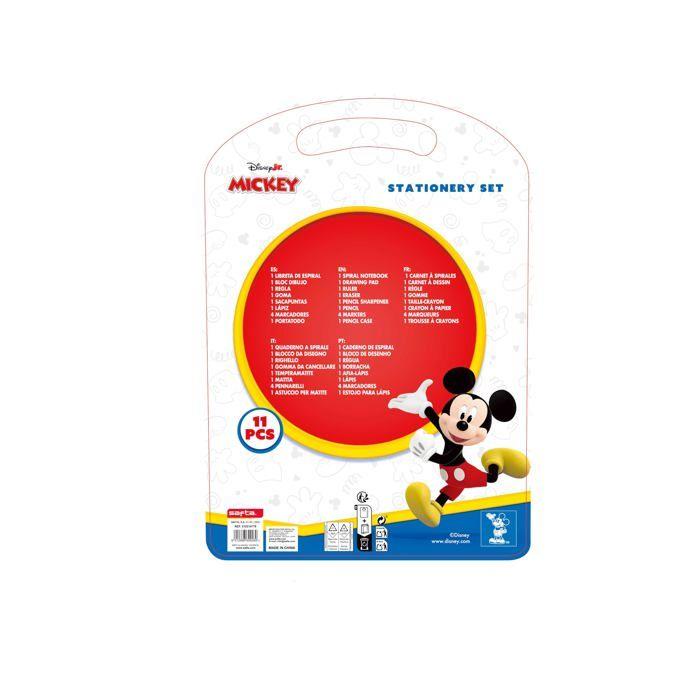 Set d'écriture pour enfant - safta - Mickey Mouse Good Day - Trousse métallique - 27x3x37,5 cm - Bleu - Plumier en métal