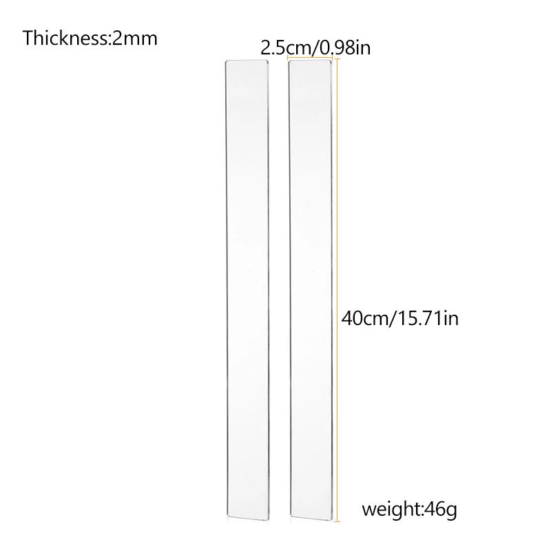2Pcs Acrylic Rolling Pin Spacers Dough Thickness Guides Measuring Strip Pasta Supplies