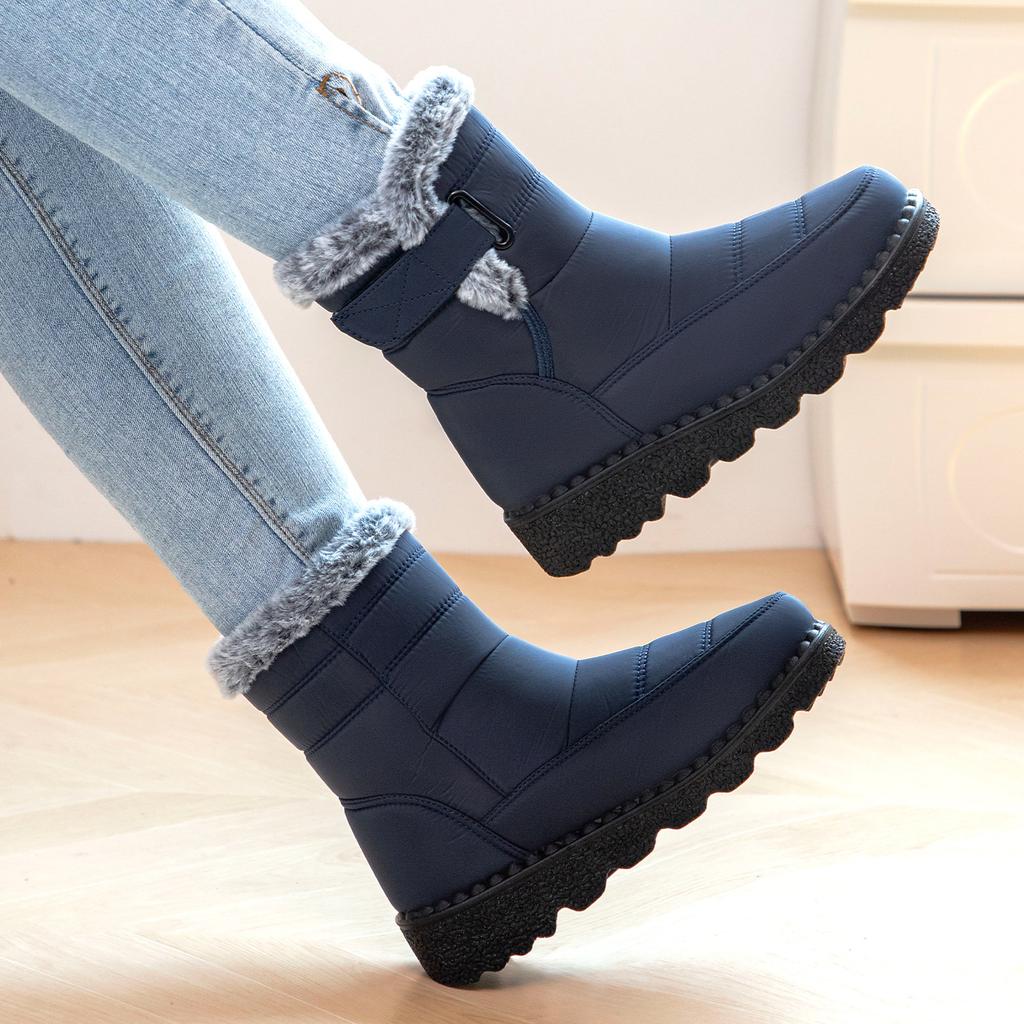 Women's Padded Thickened Warm Non-tired Feet a Stirrup Thick Bottom Height Comfortable Waterproof Non-slip Leisure Snow Boots Cotton Shoes