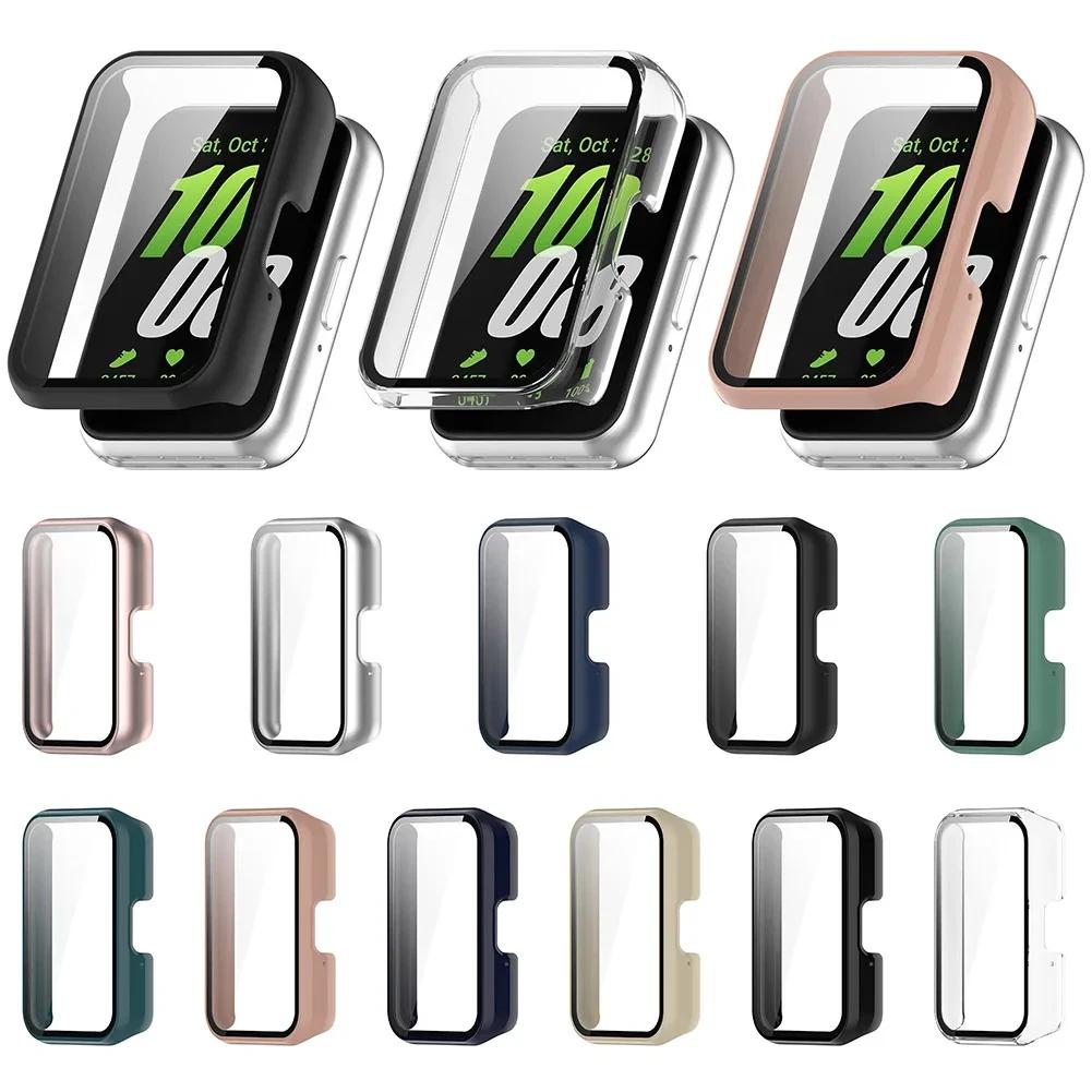 Capa Protetora para Smartwatch Samsung Galaxy Fit 3 SM-R390 Caixa de Relógio em PC com Vidro Temperado Anti-Queda Anti-Arranhão Caixa de Relógio