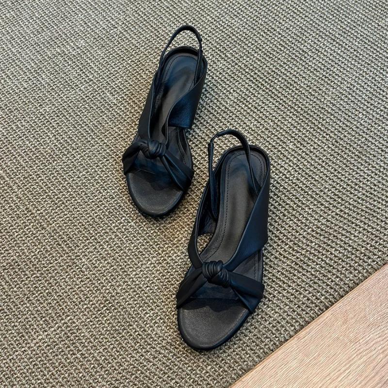

Fashion 2025 New Summer Ladies Bow Stiletto Heels Fashion Open Toe Fishmouth Sexy Women s Banquet Comfortable Sandals 35 чёрный