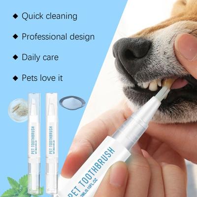 3 ml Haustier-Zahnbürstenstift, Zahnreinigung für Hundezähne, Zahnsteinentfernungswerkzeug, natürliches pflanzliches Zahnreparatur-Bleaching-Set für Hunde und Katzen
