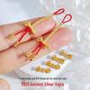 Gold-Plated S925 Sterling Silver Vajra Pestle Spacer Beads for DIY Braided Rope Beading Wenwan Accessories.