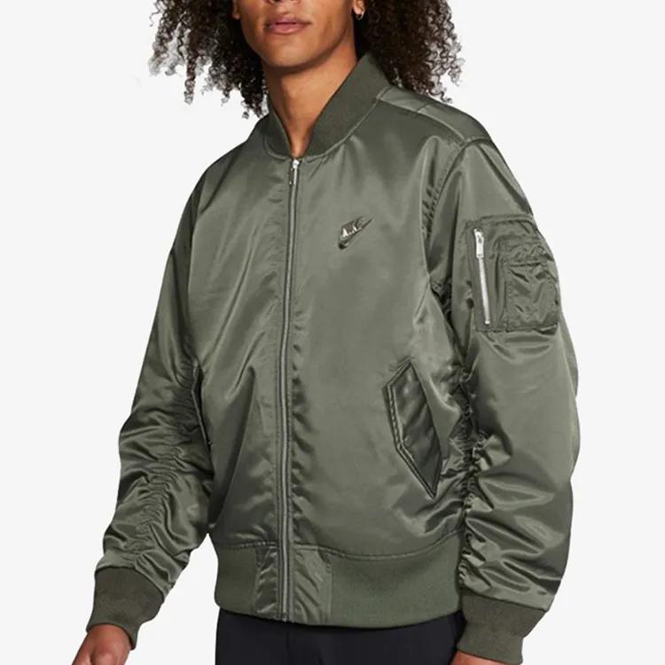 Nike Puffer Jackets Men's Green Baseball Collar Moderate Pilot Puffer Jacket (Unisex) Puffer Jackets CZ1671 380
