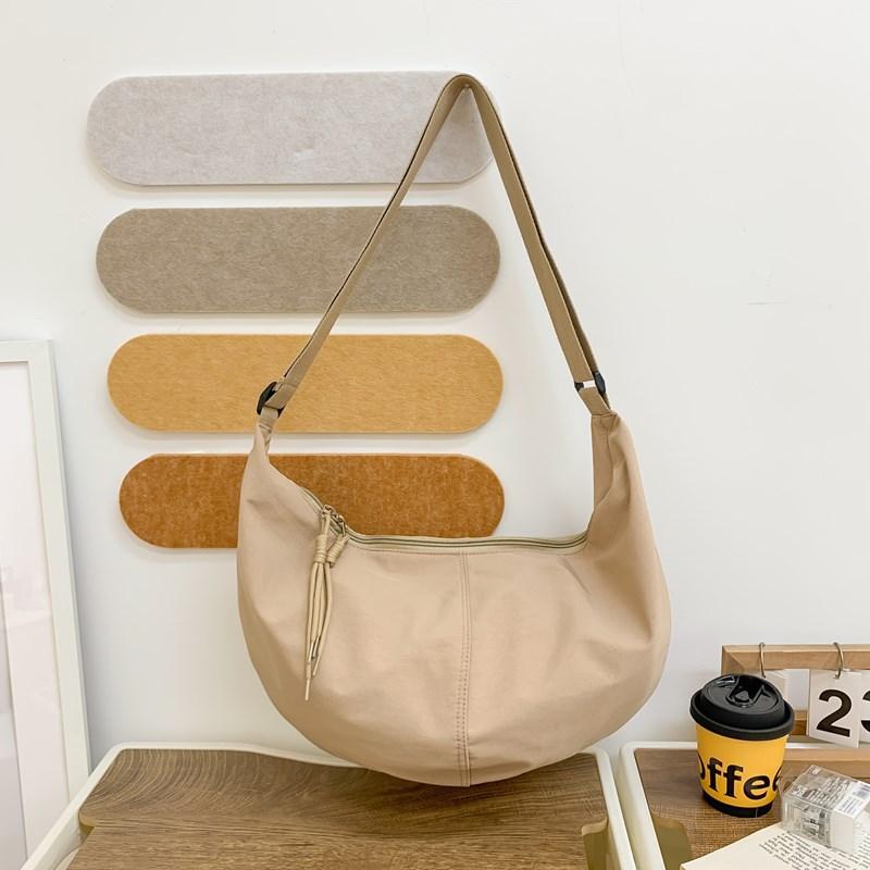 Canvas bags, women s crossbody bags, student bags, casual one-shoulder niche dumpling bags, large-capacity travel bags хаки