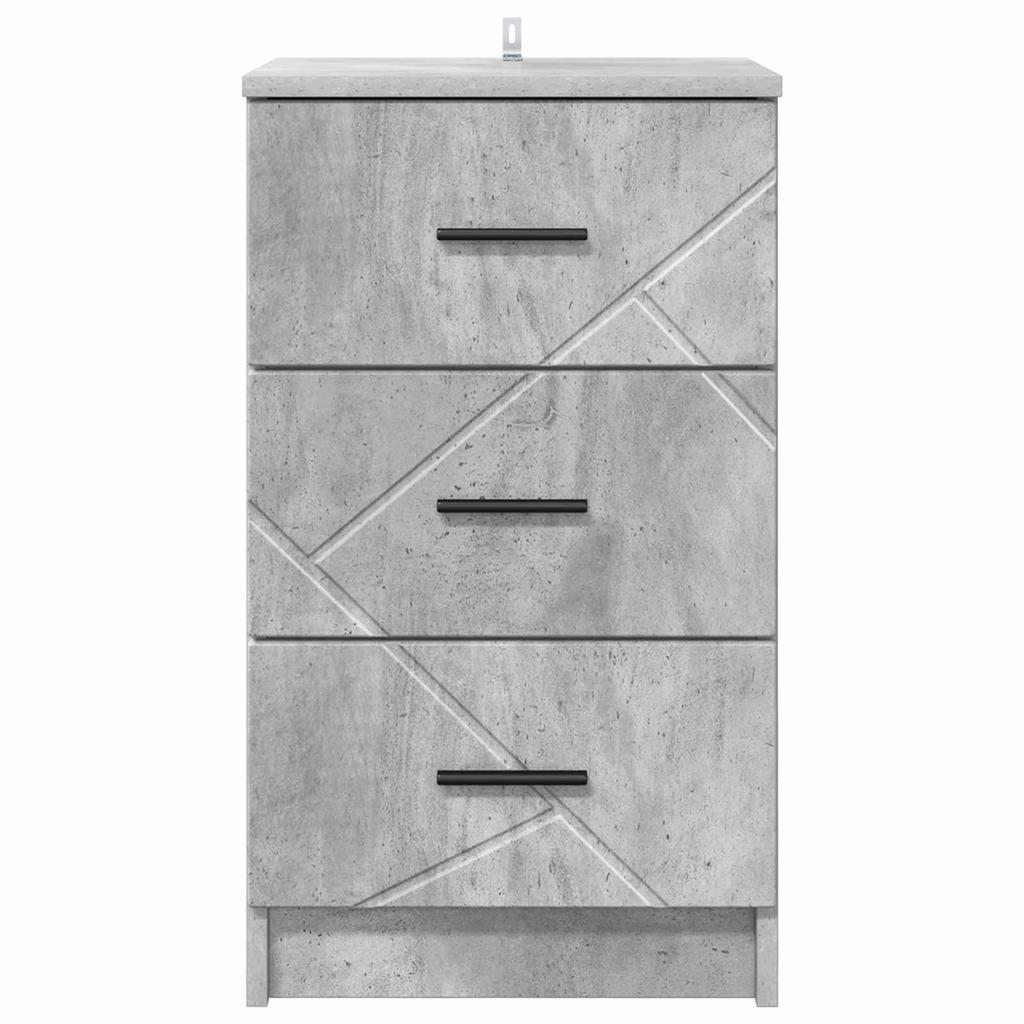 Nachttisch Betongrau 38 x 38 x 66 cm Spanplatte