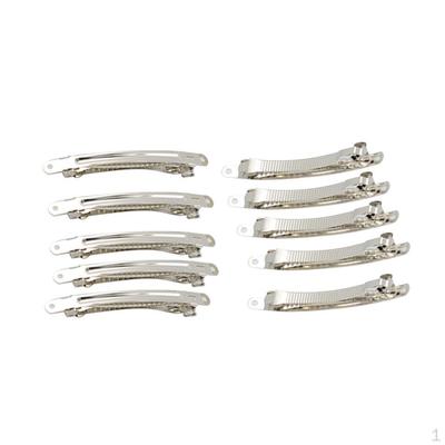 10 Pieces Silver Clasp French Clips Metal Craft Hair Bows Barrettes for DIY Bow - 6cm