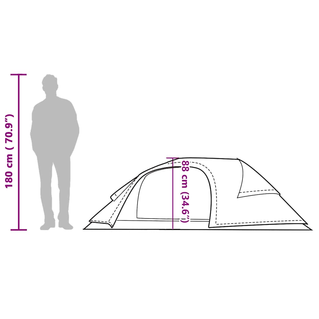 Dome Camping Tent for 1 Person Orange Waterproof