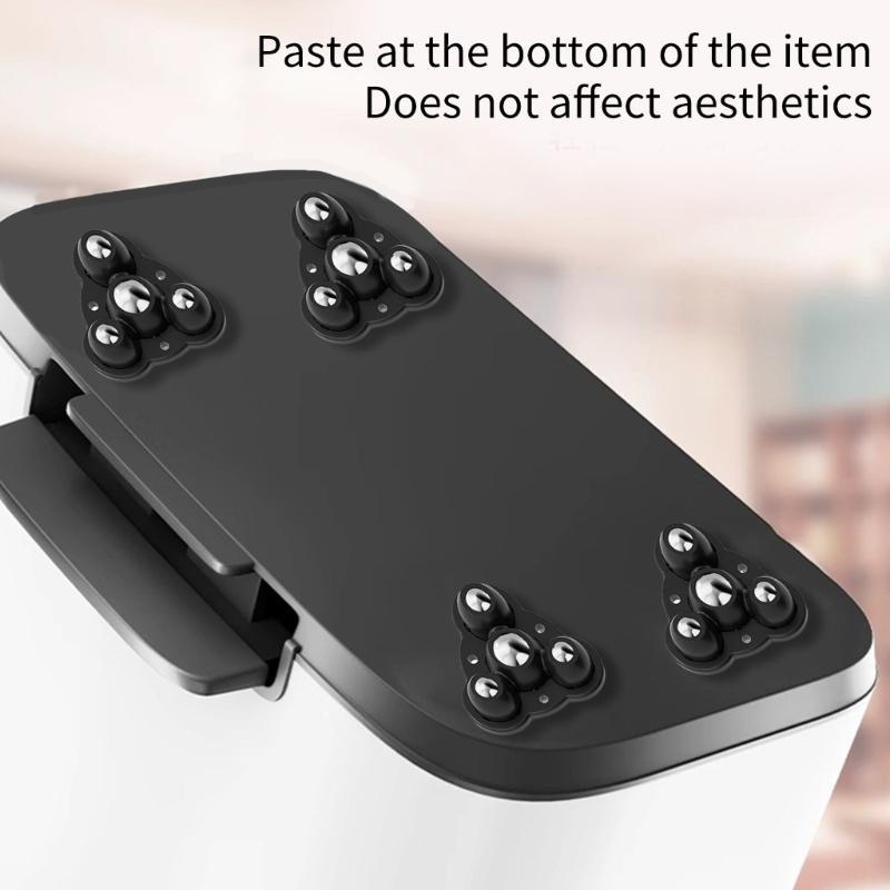 4pcs Furniture Base Rotates Rollers Adhesive Desigs Furniture Base Casters Simple Installation for Renters & Homeowners