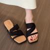 Niche Slope Heel One-word Slippers Women's Shoes Outer Wear 2025 New Summer Skirt Thick-soled Soft-soled Sandals