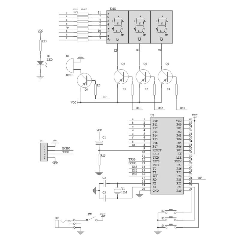 Ultrasonic Rangefinder Module With Digital Readout Buzzer Alarm Ultrasonic Rangefinder Kit Reversing For Electronics