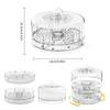 Clear 4 Section Rotating Cold Storage Tray for Parties Snacks Veggies Ideal for Outdoor Gatherings Barbecues Storage