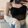 Tank Top Lace Crop Tops Women Summer Camis Backless Camisole Double Straps Tube Female Sleeveless Cropped Vest