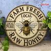 Rustic Metal Bee Wall Decor Vintage Farmhouse Honeybee Sign Iron Hanging Plaque 7.87 Inch Art for Kitchen Garage Outdoor